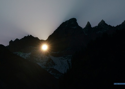 Sun Window in a Rock: Martin's Hole  Elm / Glarus / Switzerland 30-09-2015