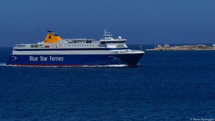 Blue Star Ferries entering Paros